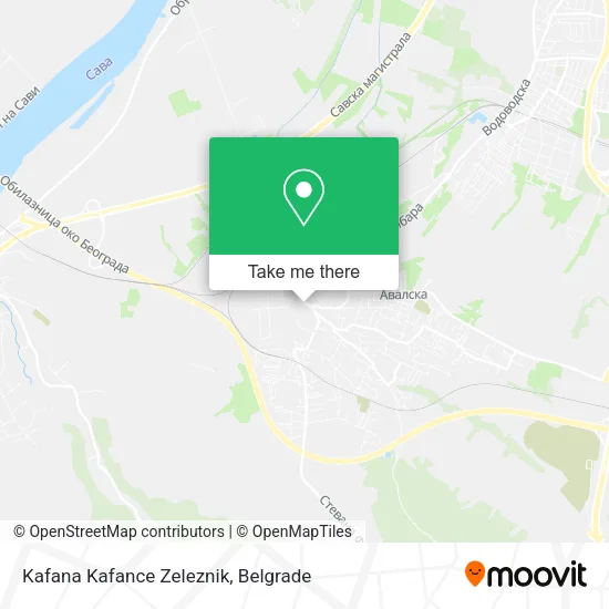Kafana Kafance Zeleznik map