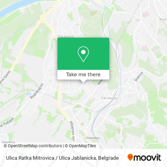 Ulica Ratka Mitrovica / Ulica Jablanicka map