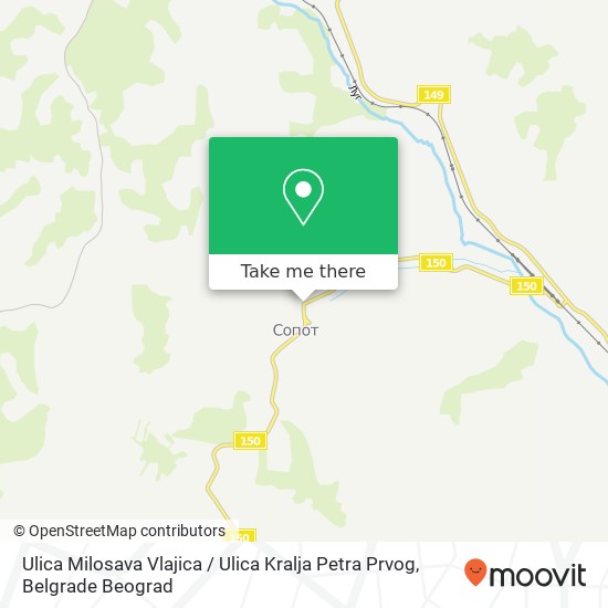 Ulica Milosava Vlajica / Ulica Kralja Petra Prvog map