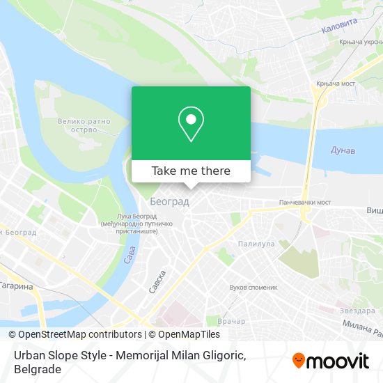 Urban Slope Style - Memorijal Milan Gligoric map
