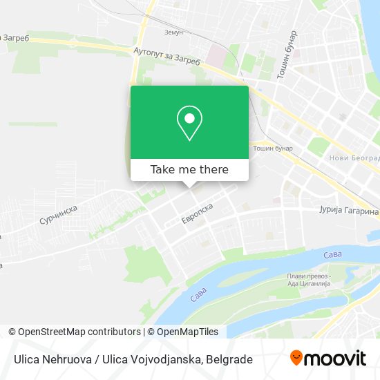 Ulica Nehruova / Ulica Vojvodjanska map