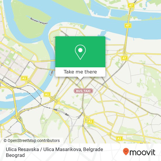 Ulica Resavska / Ulica Masarikova map