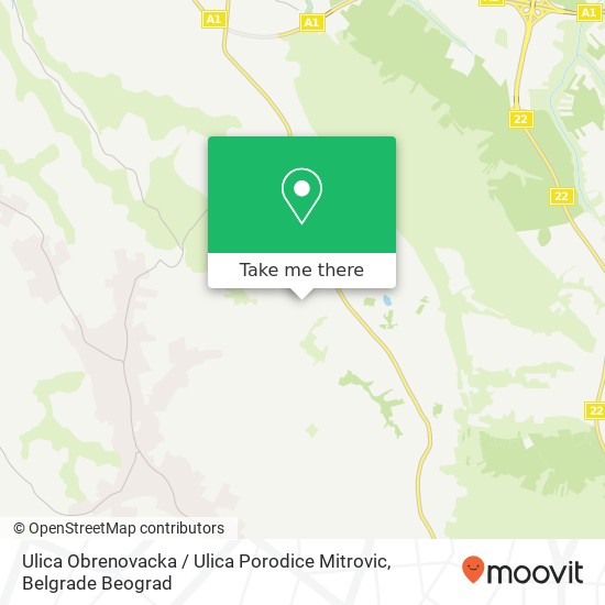 Ulica Obrenovacka / Ulica Porodice Mitrovic map