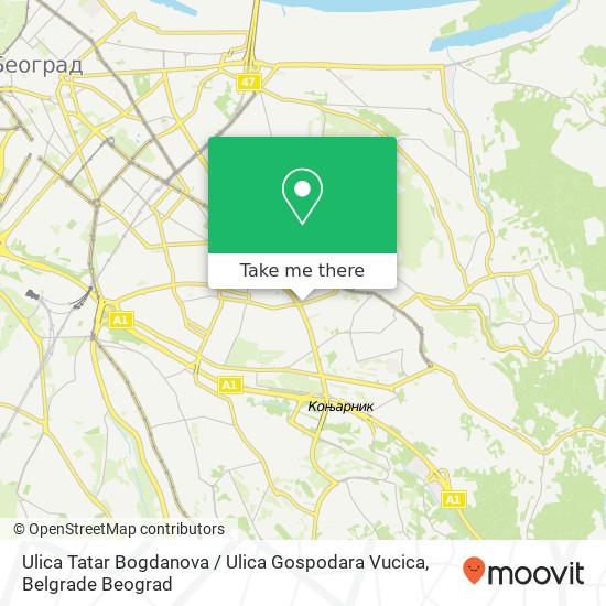 Ulica Tatar Bogdanova / Ulica Gospodara Vucica map