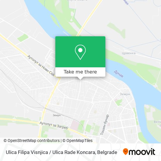 Ulica Filipa Visnjica / Ulica Rade Koncara map