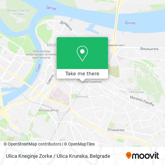 Ulica Kneginje Zorke / Ulica Krunska map