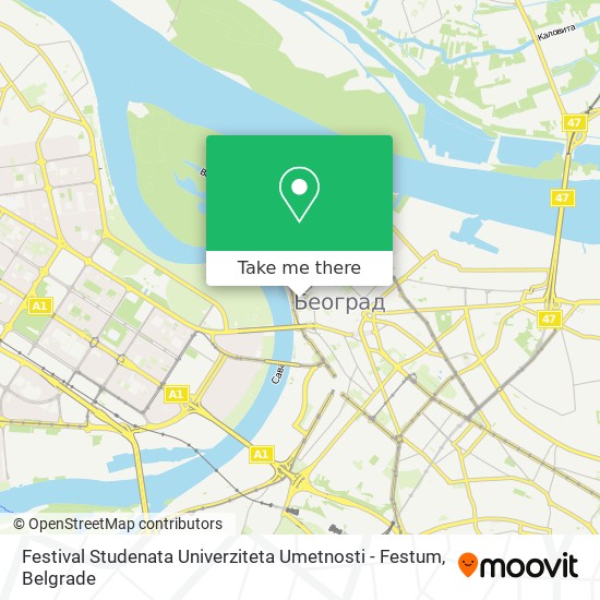Festival Studenata Univerziteta Umetnosti - Festum map