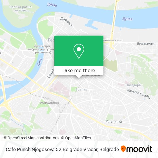 Cafe Punch Njegoseva 52 Belgrade Vracar map