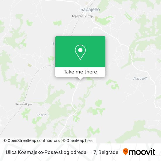 Ulica Kosmajsko-Posavskog odreda 117 map