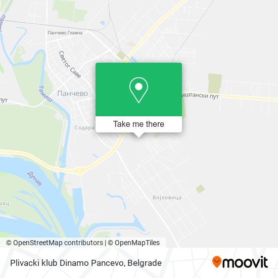 Plivacki klub Dinamo Pancevo map