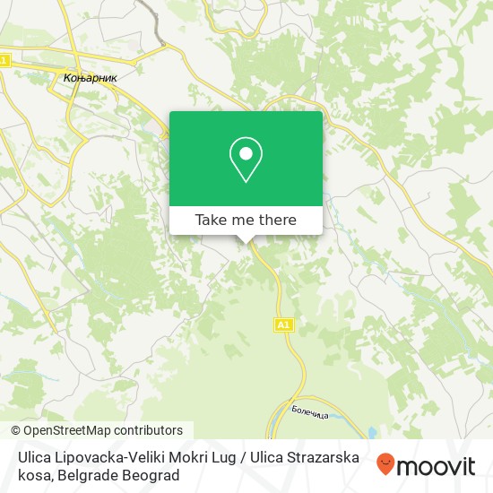 Ulica Lipovacka-Veliki Mokri Lug / Ulica Strazarska kosa map