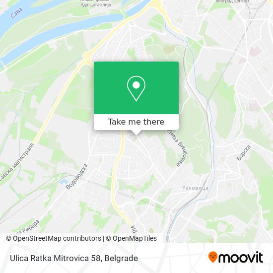 Ulica Ratka Mitrovica 58 map