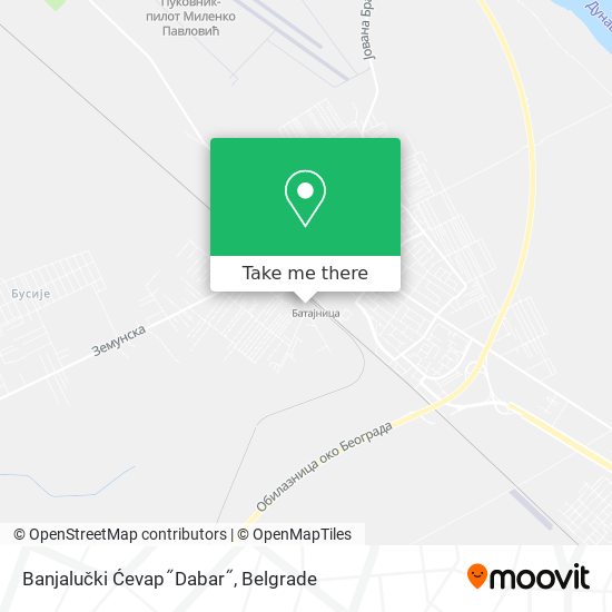 Banjalučki Ćevap˝Dabar˝ map