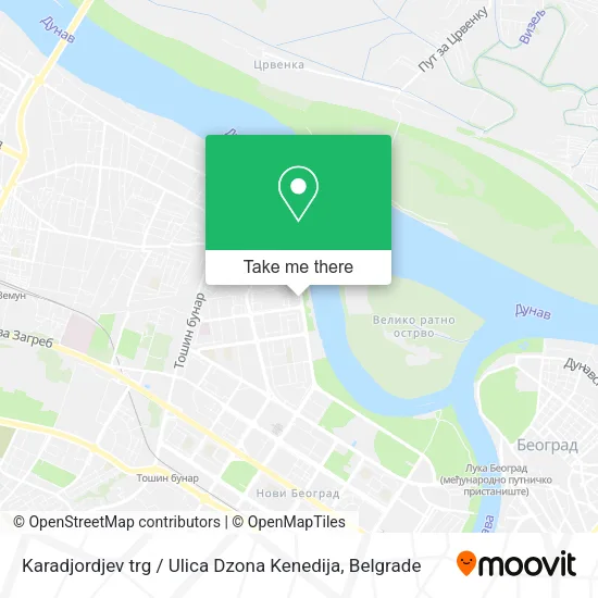 Karadjordjev trg / Ulica Dzona Kenedija map