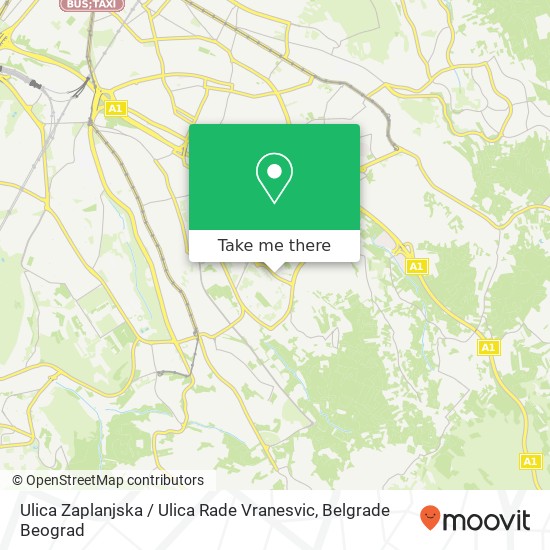 Ulica Zaplanjska / Ulica Rade Vranesvic map