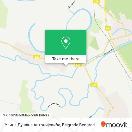 Улица Душана Антонијевића map