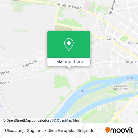 Ulica Jurija Gagarina / Ulica Evropska map