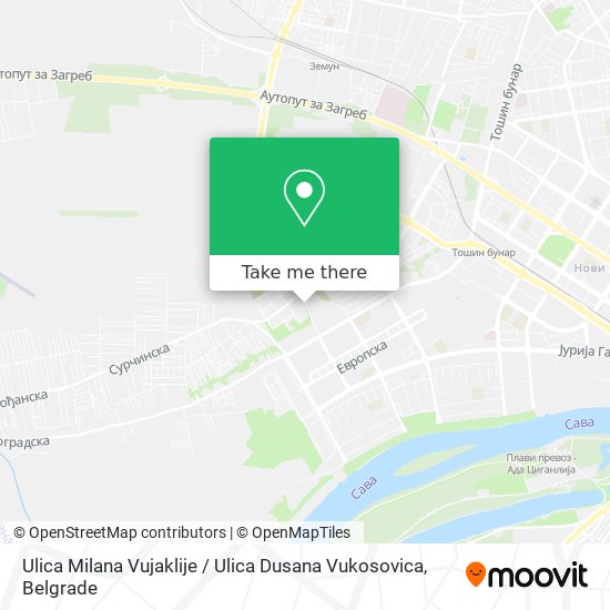 Ulica Milana Vujaklije / Ulica Dusana Vukosovica map