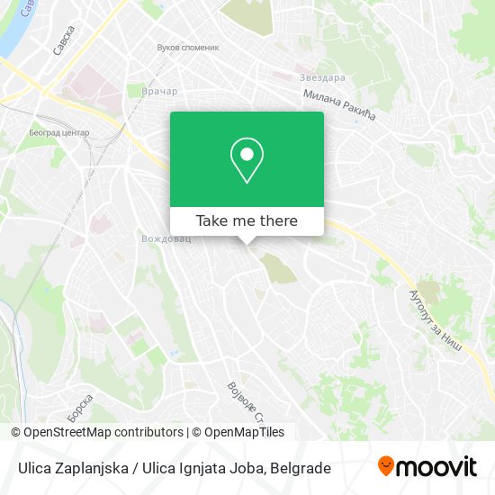 Ulica Zaplanjska / Ulica Ignjata Joba map