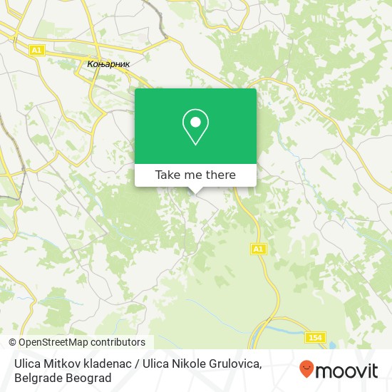 Ulica Mitkov kladenac / Ulica Nikole Grulovica map