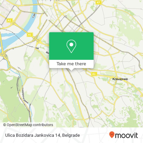 Ulica Bozidara Jankovica 14 map