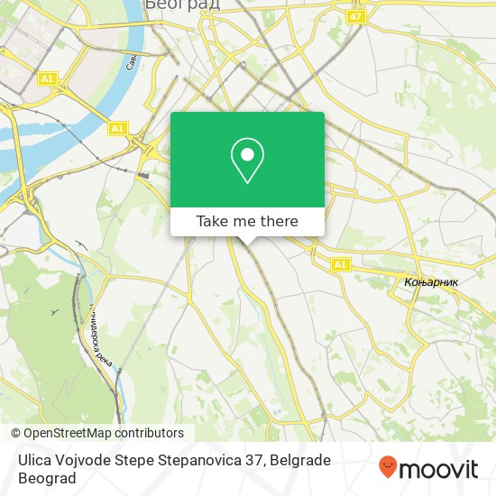 Ulica Vojvode Stepe Stepanovica 37 map