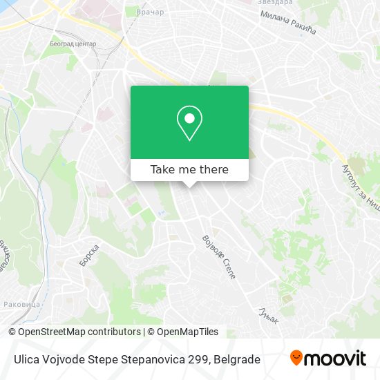 Ulica Vojvode Stepe Stepanovica 299 map