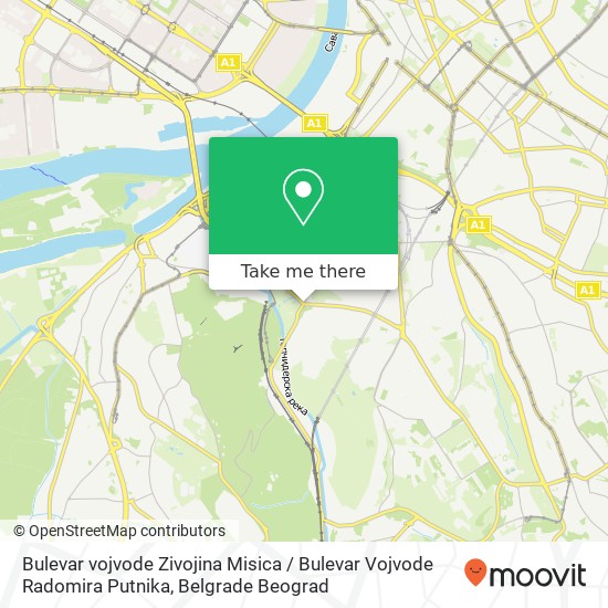 Bulevar vojvode Zivojina Misica / Bulevar Vojvode Radomira Putnika map