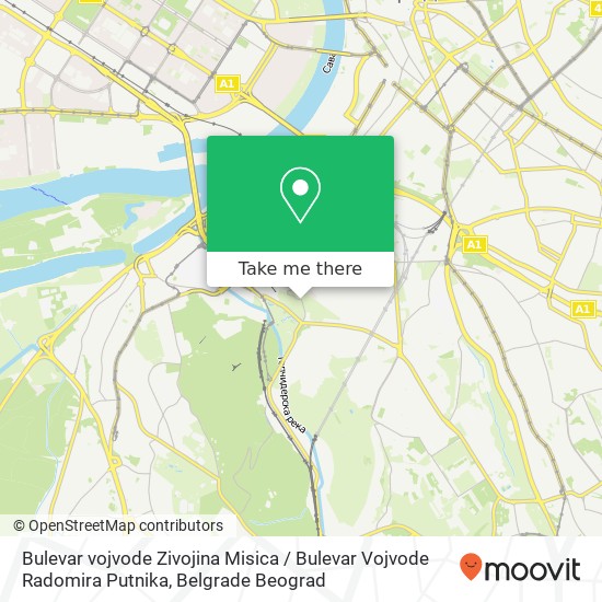 Bulevar vojvode Zivojina Misica / Bulevar Vojvode Radomira Putnika map