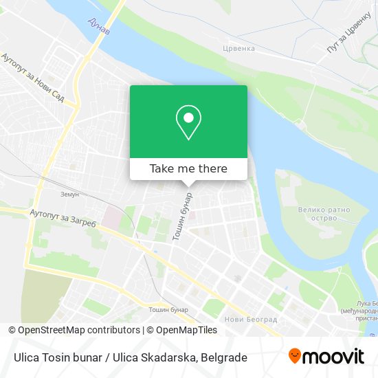 Ulica Tosin bunar / Ulica Skadarska map