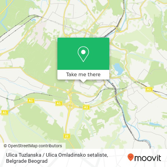 Ulica Tuzlanska / Ulica Omladinsko setaliste map