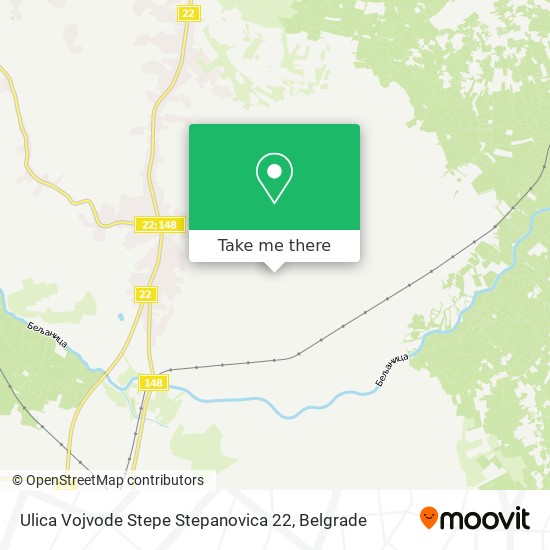 Ulica Vojvode Stepe Stepanovica 22 map