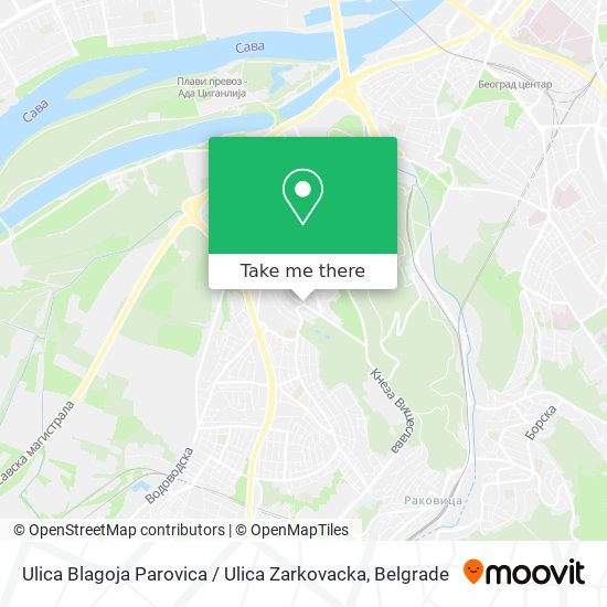 Ulica Blagoja Parovica / Ulica Zarkovacka map