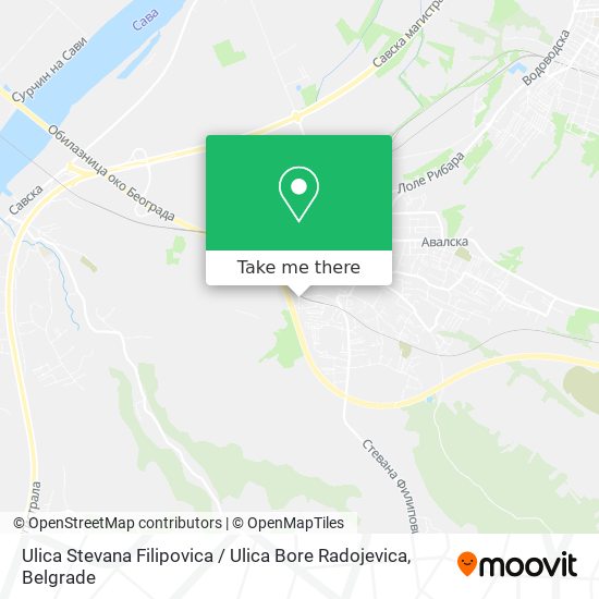 Ulica Stevana Filipovica / Ulica Bore Radojevica map