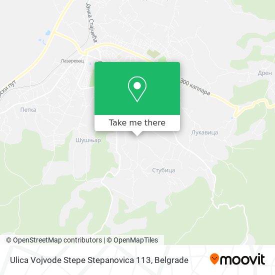 Ulica Vojvode Stepe Stepanovica 113 map