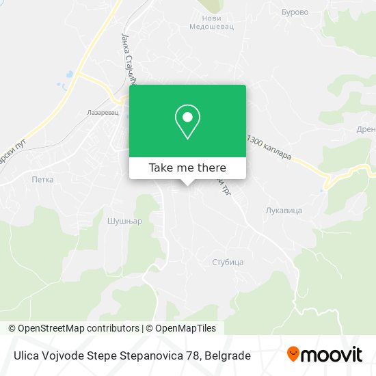 Ulica Vojvode Stepe Stepanovica 78 map