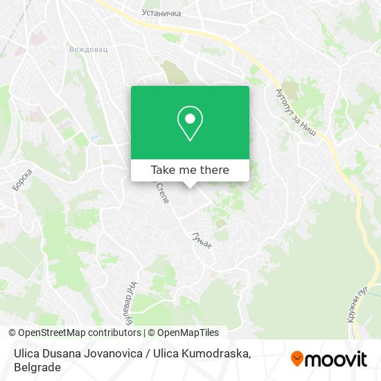 Ulica Dusana Jovanovica / Ulica Kumodraska map