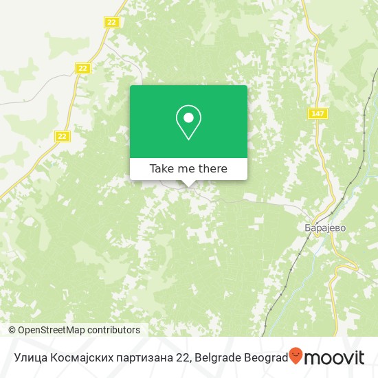 Улица Космајских партизана 22 map