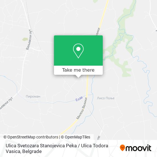 Ulica Svetozara Stanojevica Peka / Ulica Todora Vasica map