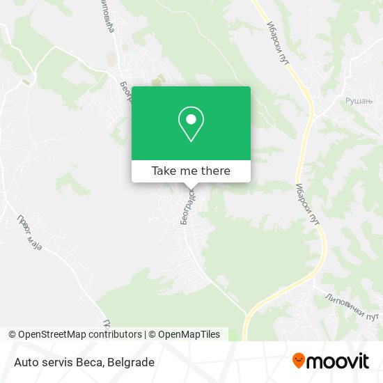 Auto servis Beca map