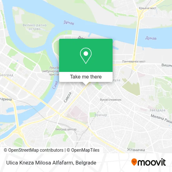 Ulica Kneza Milosa Alfafarm map