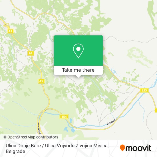 Ulica Donje Bare / Ulica Vojvode Zivojina Misica map