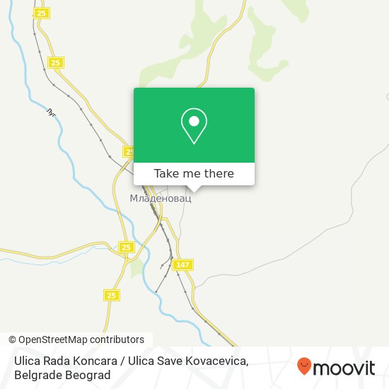 Ulica Rada Koncara / Ulica Save Kovacevica map