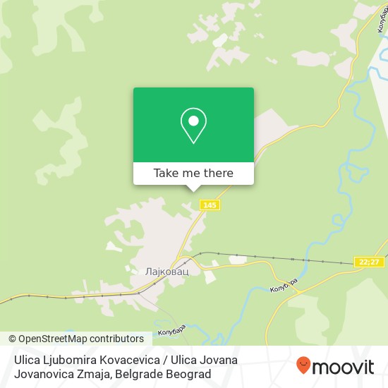 Ulica Ljubomira Kovacevica / Ulica Jovana Jovanovica Zmaja map