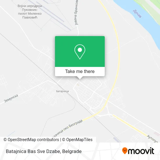 Batajnica Bas Sve Dzabe map