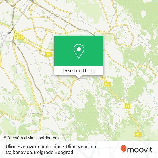 Ulica Svetozara Radojcica / Ulica Veselina Cajkanovica map