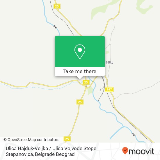 Ulica Hajduk-Veljka / Ulica Vojvode Stepe Stepanovica map