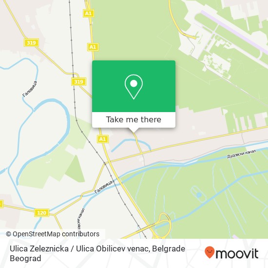 Ulica Zeleznicka / Ulica Obilicev venac map