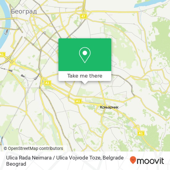 Ulica Rada Neimara / Ulica Vojvode Toze map