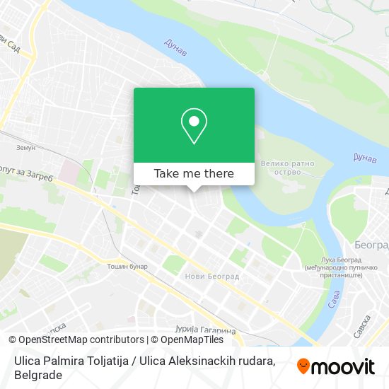 Ulica Palmira Toljatija / Ulica Aleksinackih rudara map